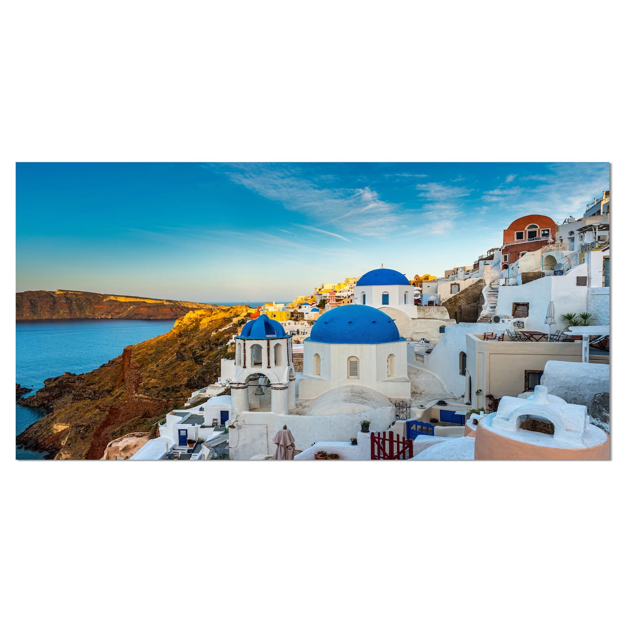 Designart - Beautiful Santorin Houses Greece - Large Cityscape Art Print on Canvas
